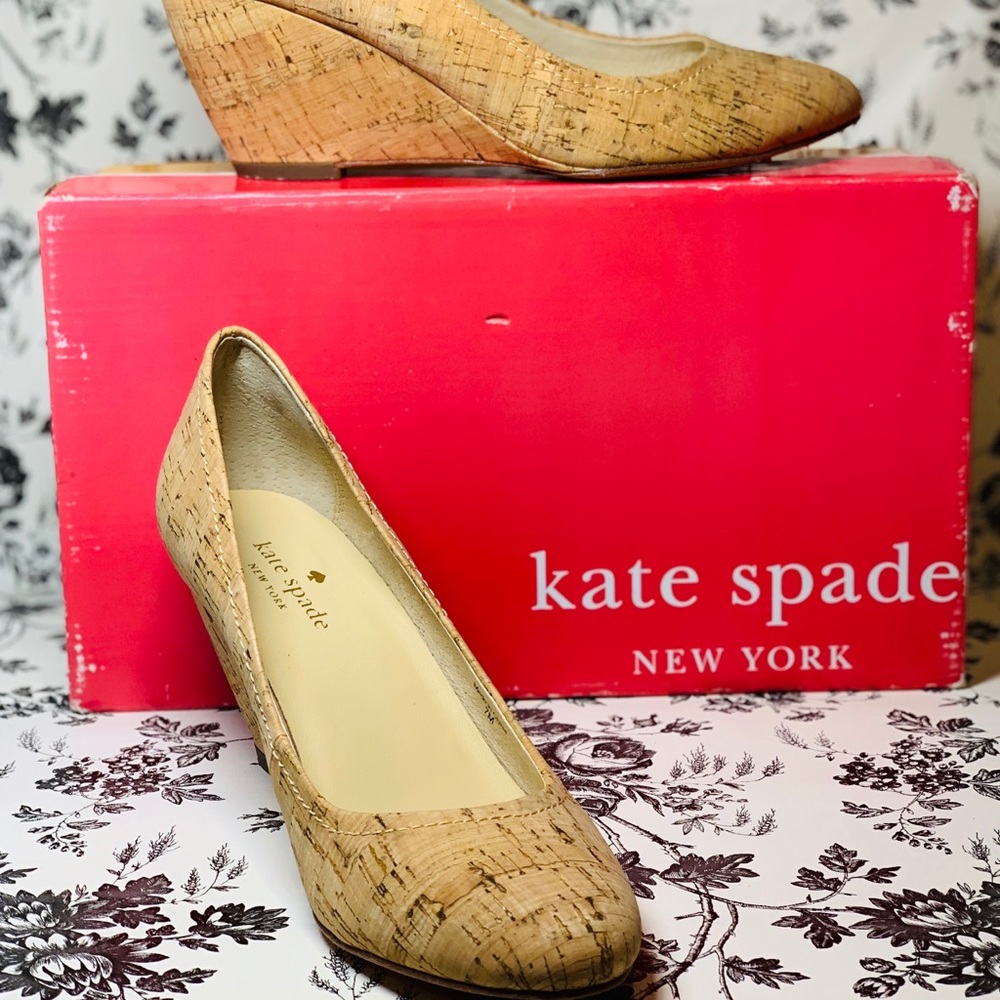 Kate Spade Cork Wedge w/box worn once no flaws